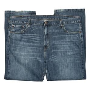 Levi's 569 Loose Straight Fit Medium Dark Wash Denim Low Rise Jeans Mens 42 32